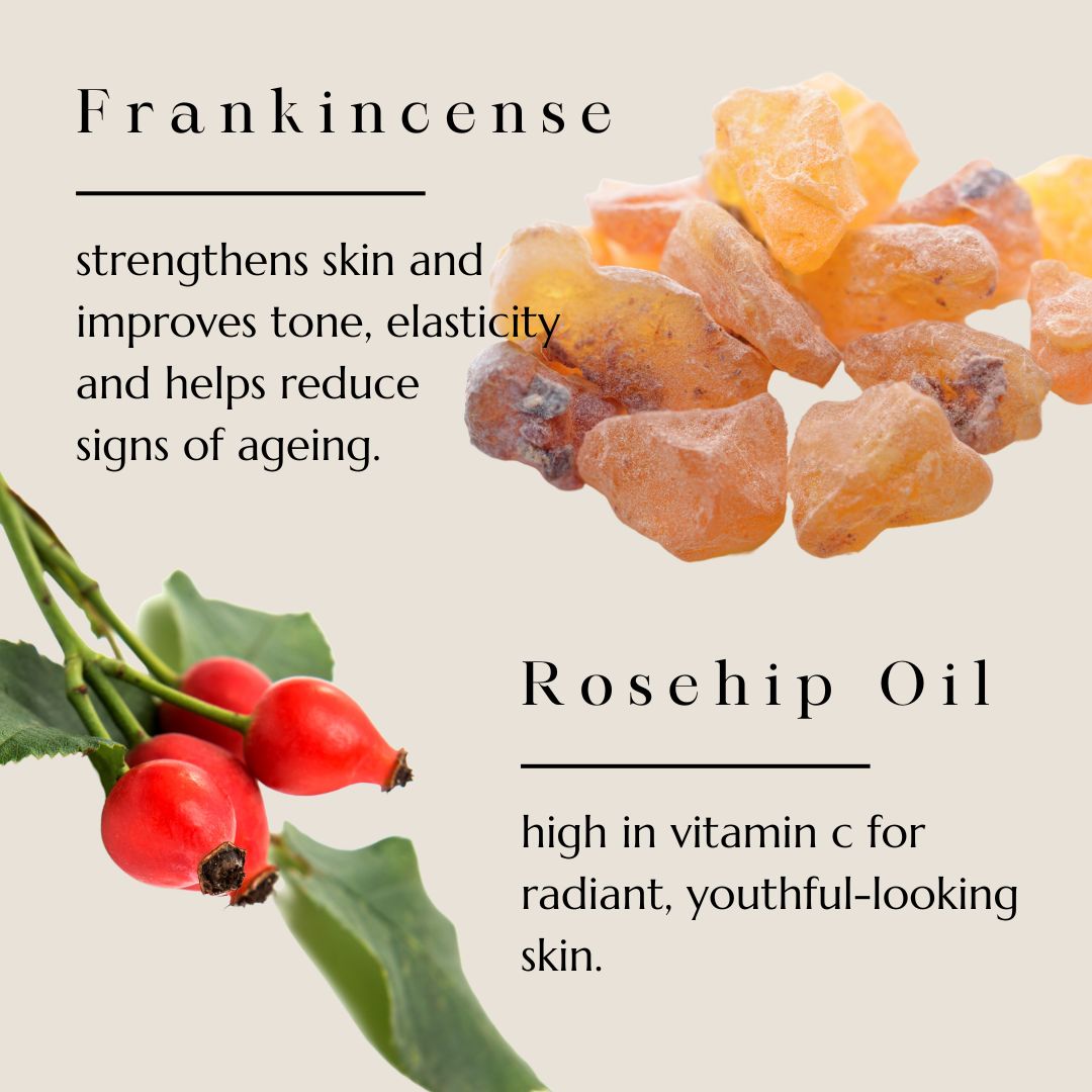 Frankincense resin and rosehip berries, key ingredients in BAO Nourishing Overnight Mask