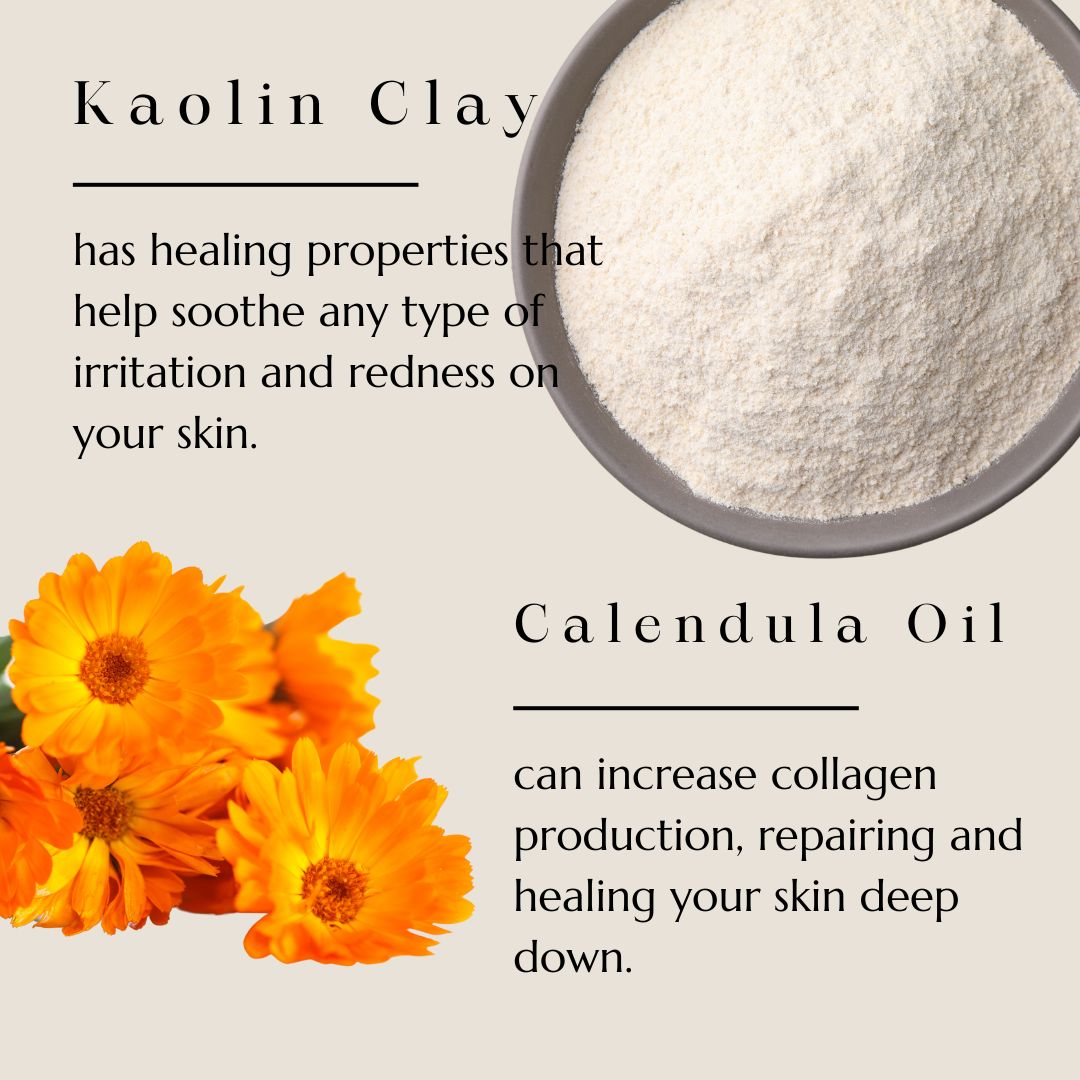 Kaolin clay and calendula flowers, key ingredients in BAO Recovery Face Mask