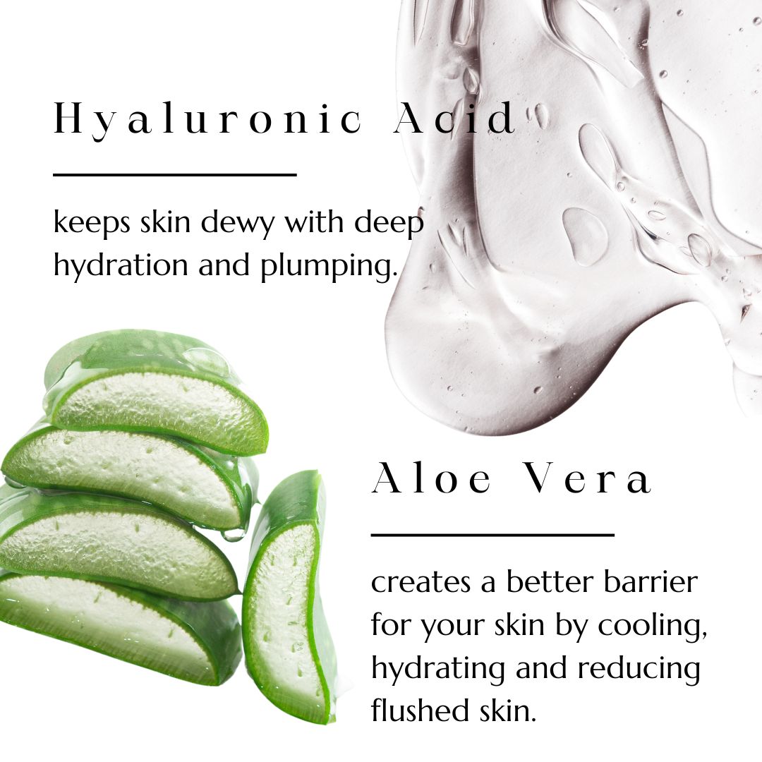 Hyaluronic acid gel and sliced aloe vera, key ingredients in BAO Hydrating Face Mist