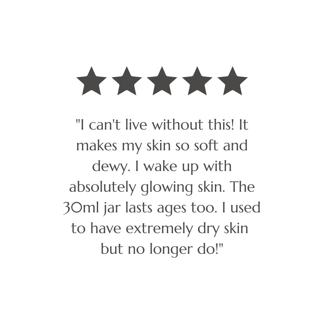 Customer review screenshot praising BAO Nourishing Overnight Mask for softening and hydrating skin