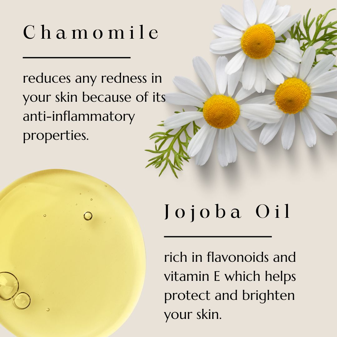 Chamomile flowers and jojoba oil, key ingredients in BAO Recovery Face Cream