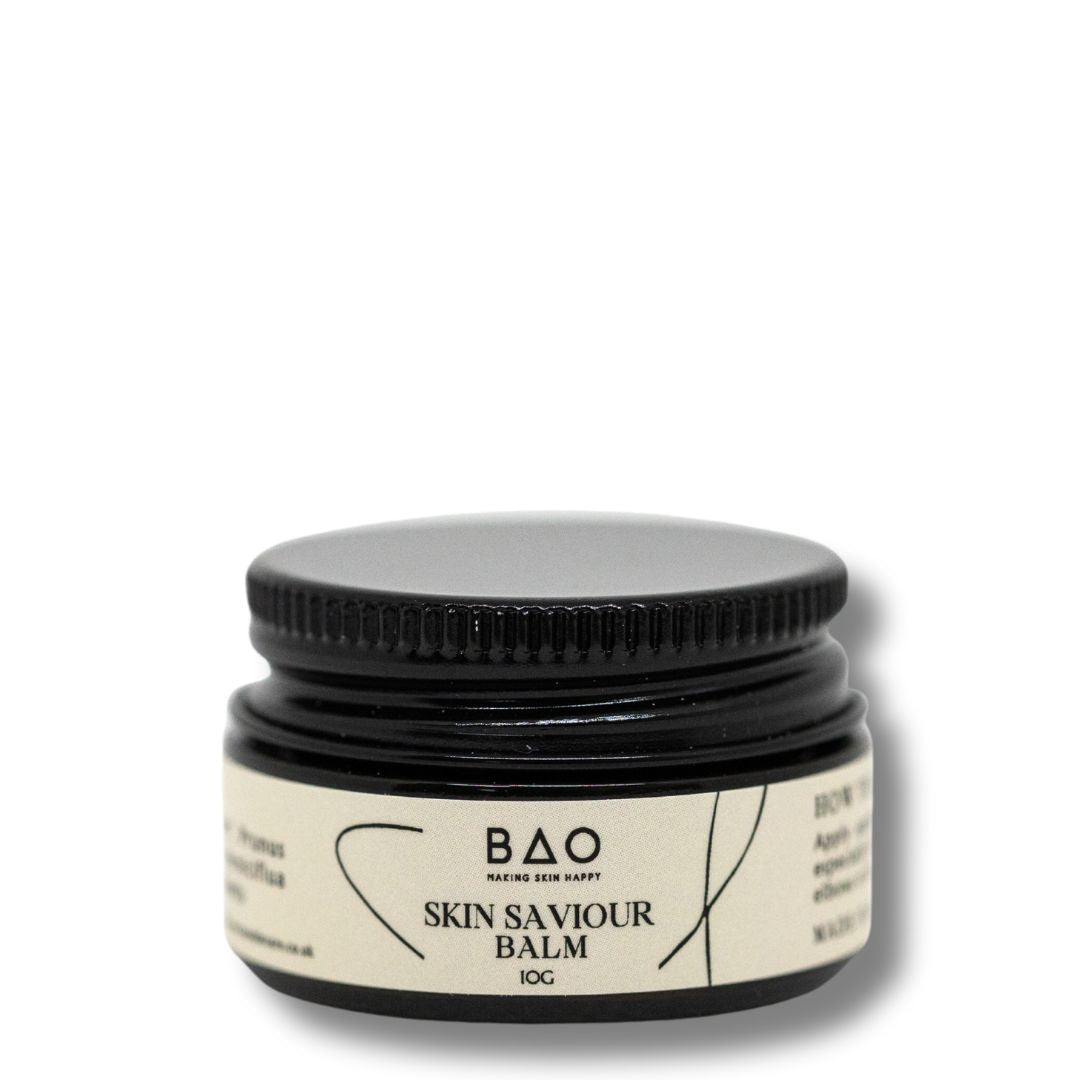 BAO Skin Saviour Balm in a closed jar on a white background