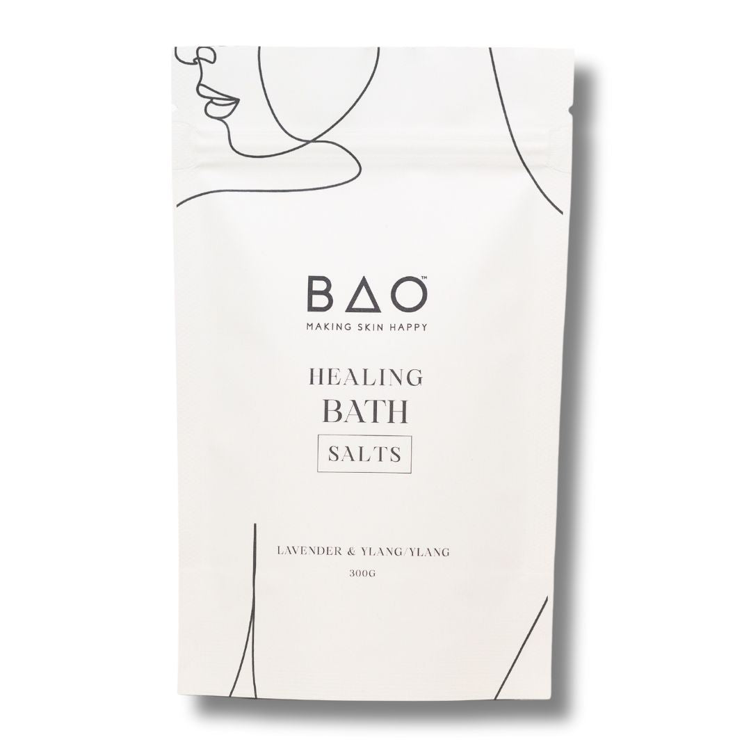 BAO Healing Bath Salts pouch on a white background