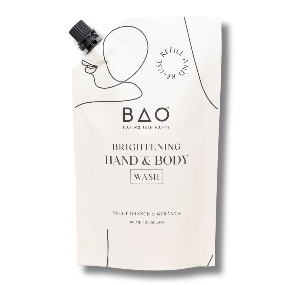 BAO Brightening Hand &amp; Body Wash refill pouch on a white background