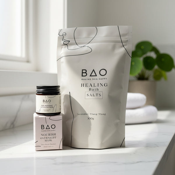 BAO Healing Bath Salts packaging on a white background